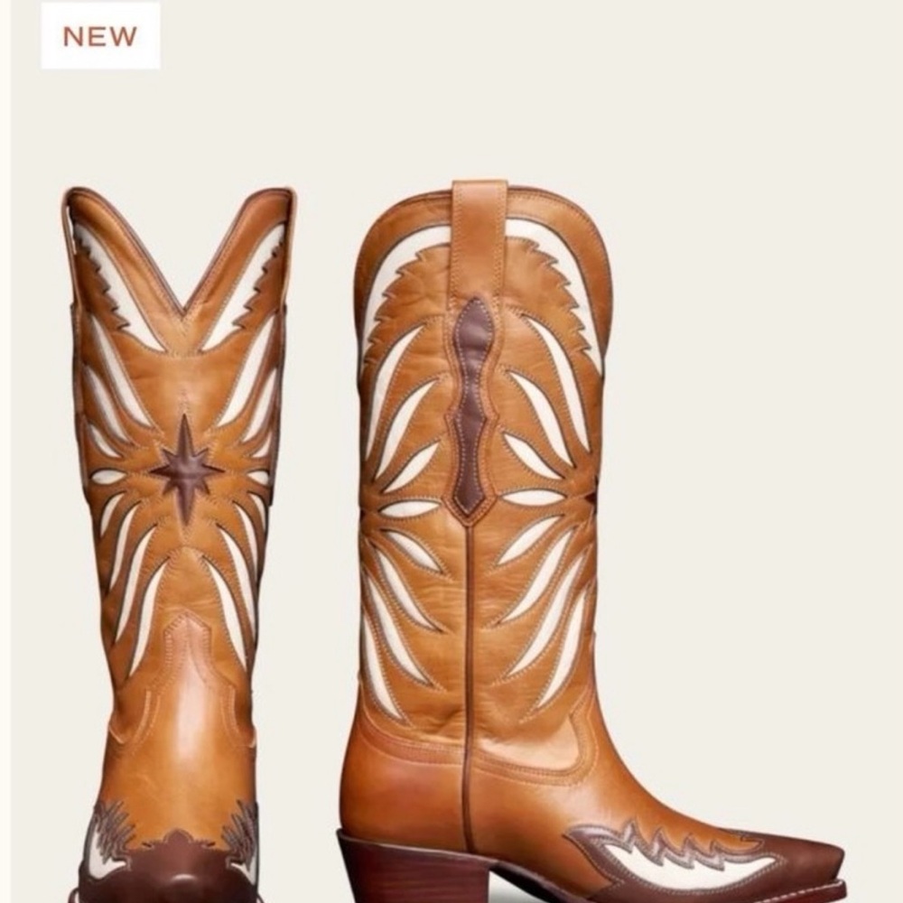 Tecovas Annie StarTan and Brown Heeled Boots